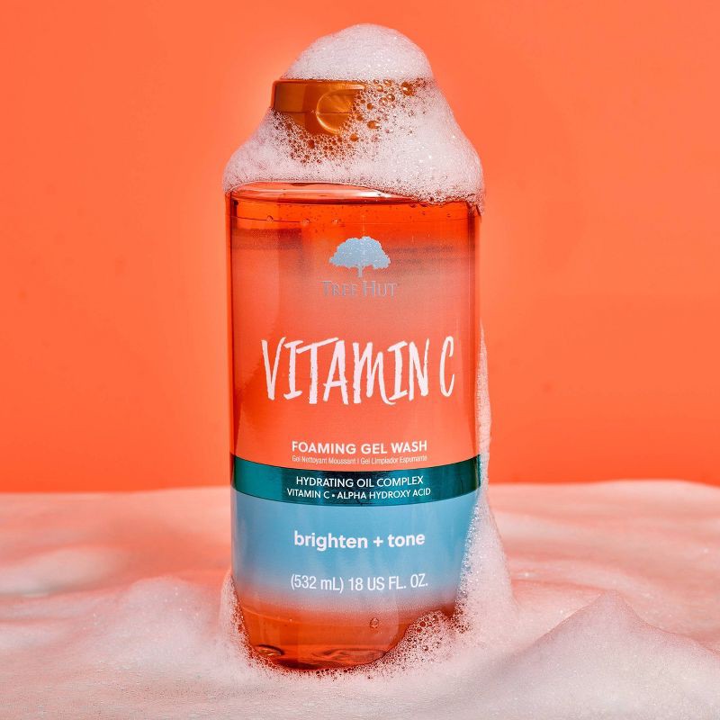 slide 5 of 10, Tree Hut Vitamin C Foaming Gel Body Wash - Grapefruit, Orange, Citrus & Lemon - 18 fl oz, 18 fl oz