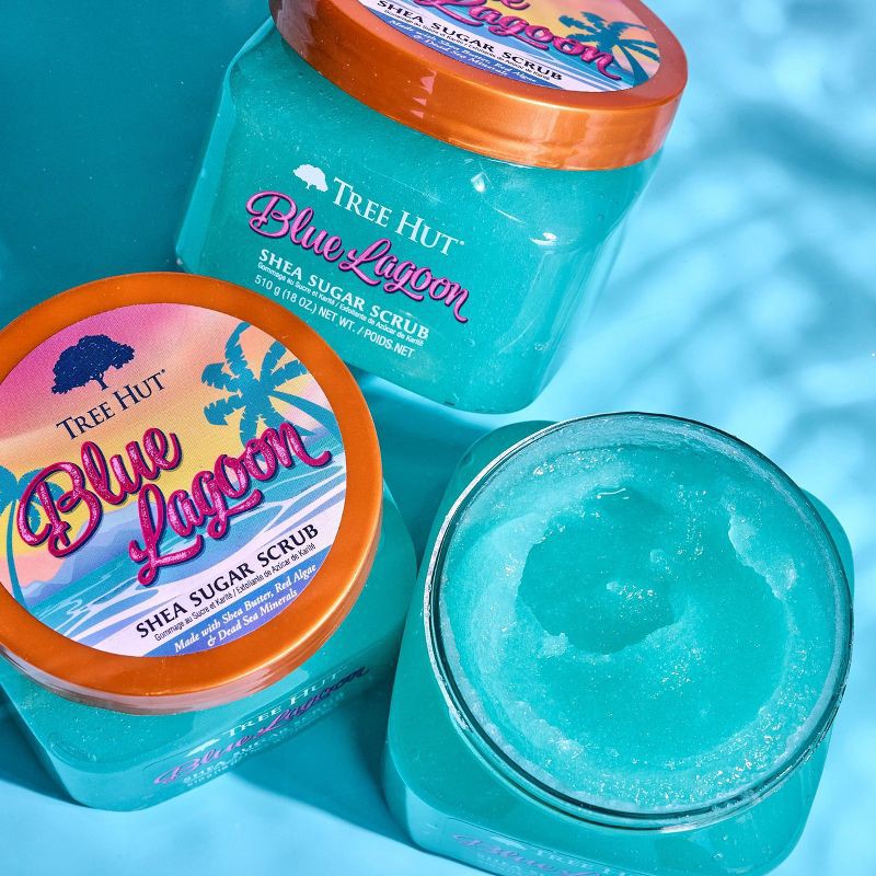 slide 3 of 6, Tree Hut Blue Lagoon Shea Sugar Sea Minerals & Orange Body Scrub - 18oz, 18 oz