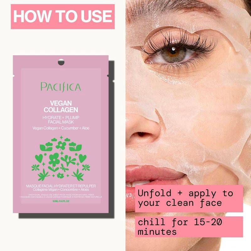 slide 6 of 9, Pacifica Vegan Collagen Hydrate and Plump Facial Mask - 0.67fl oz, 0.67 fl oz
