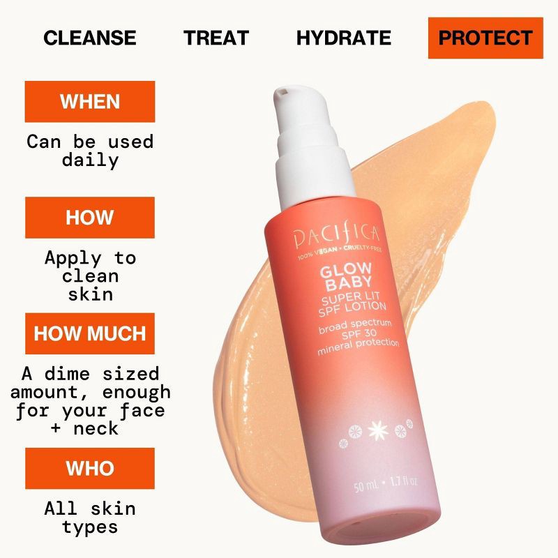 slide 4 of 10, Pacifica Glow Baby Super Glow Face Lotion - SPF 30 - 1.7 fl oz, 30 ct; 1.7 fl oz