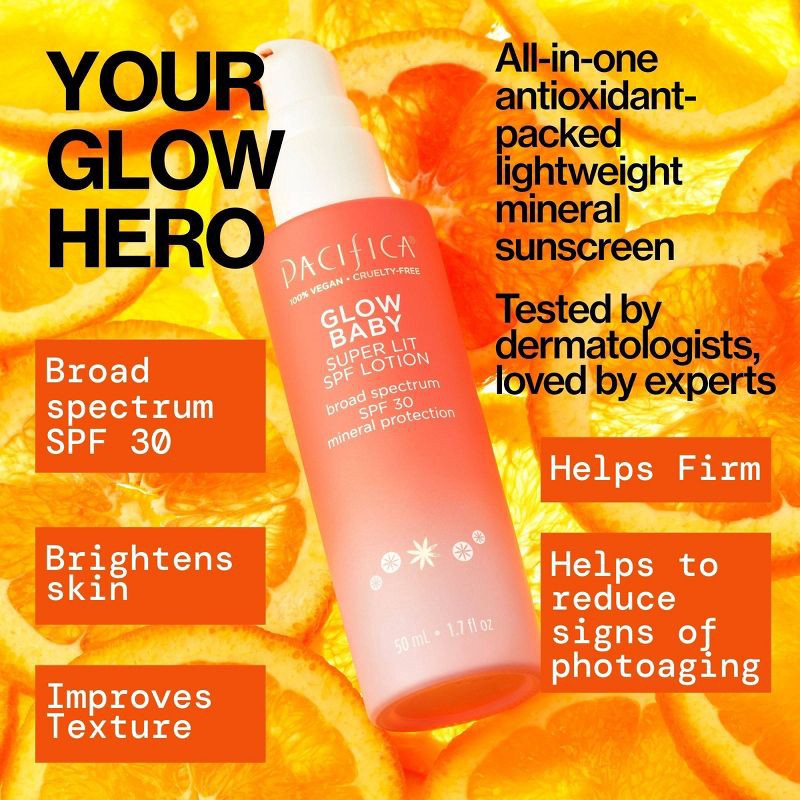 slide 8 of 10, Pacifica Glow Baby Super Glow Face Lotion - SPF 30 - 1.7 fl oz, 30 ct; 1.7 fl oz