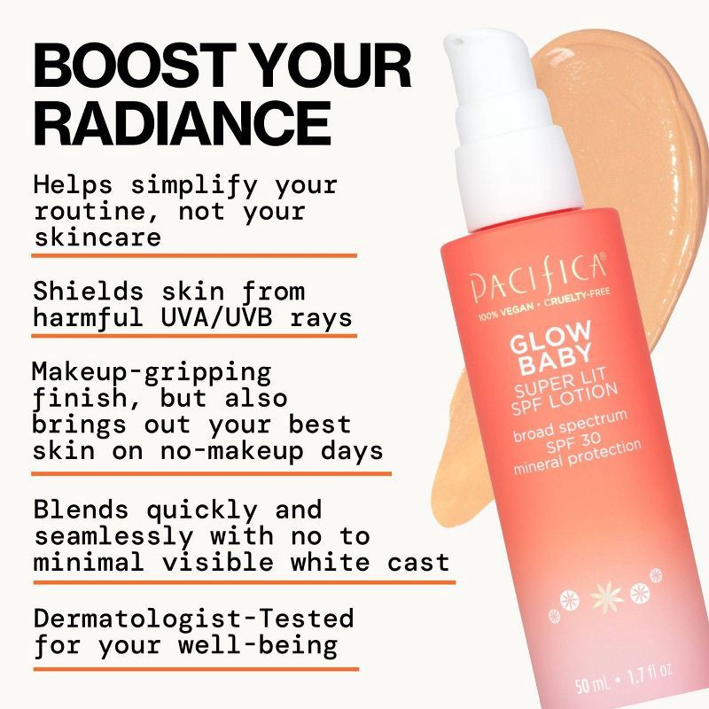 slide 10 of 10, Pacifica Glow Baby Super Glow Face Lotion - SPF 30 - 1.7 fl oz, 30 ct; 1.7 fl oz