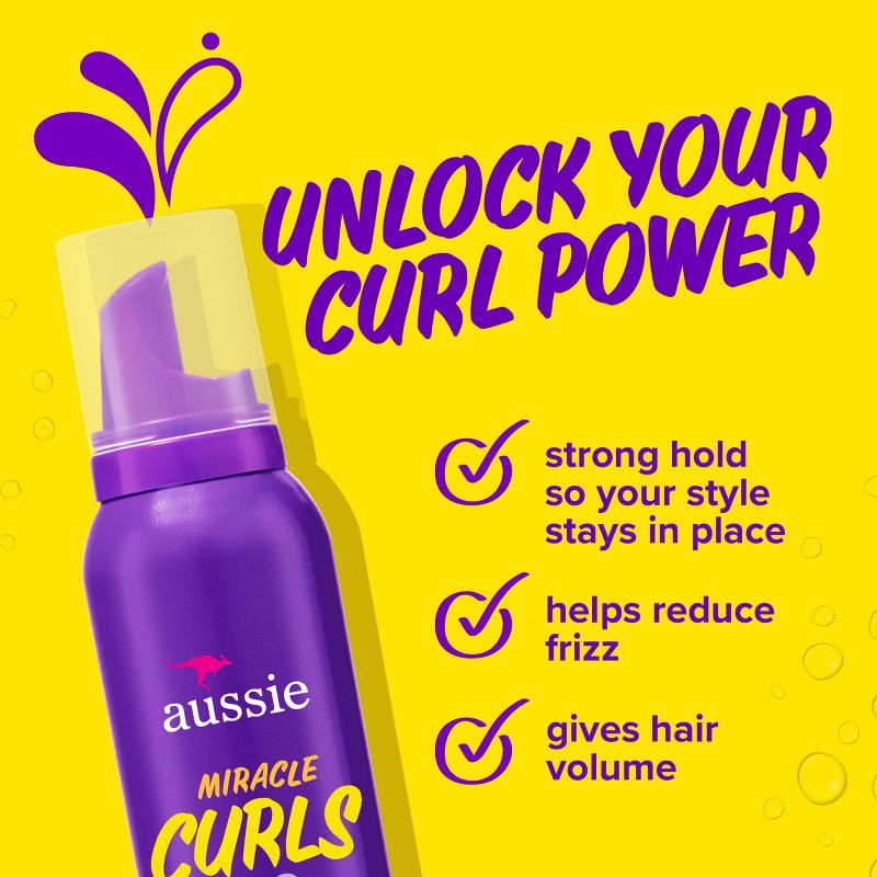 slide 3 of 9, Aussie Miracle Curls Hair Mousse - 6oz, 6 oz