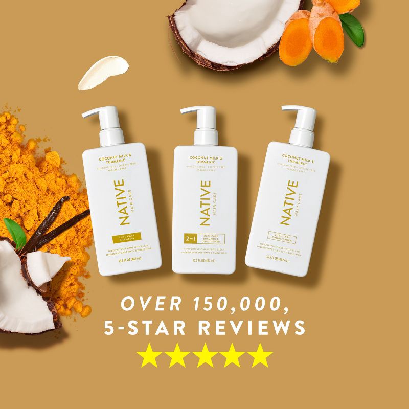 slide 5 of 11, Native Coconut Milk & Turmeric Curl Care Conditioner Sulfate, Paraben, and Silicone Free - 16.5 fl oz, 16.5 fl oz