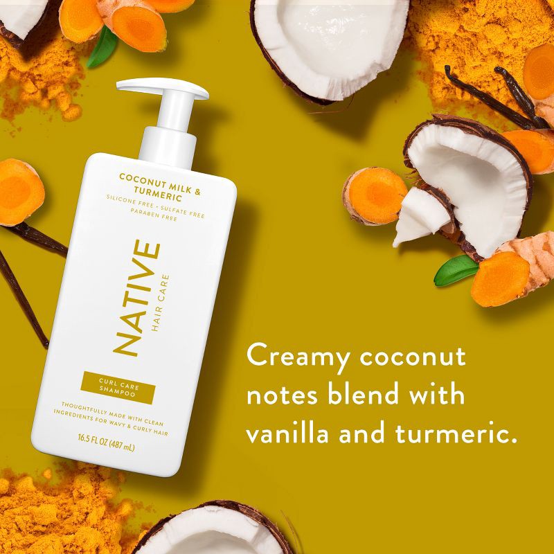 slide 2 of 11, Native Coconut Milk & Turmeric Curl Care Shampoo Sulfate, Paraben, and Silicone Free - 16.5 fl oz, 16.5 fl oz