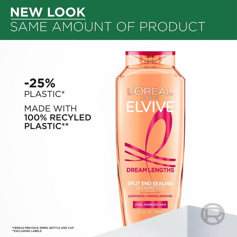 slide 8 of 8, L'Oreal Paris Elvive Dream Lengths Restoring Shampoo for Long & Damaged Hair - 13.5 fl oz, 13.5 fl oz
