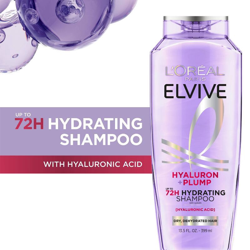 slide 11 of 11, L'Oreal Paris Elvive Hyaluron Hydrating Shampoo Paraben-Free - 13.5 fl oz, 13.5 fl oz