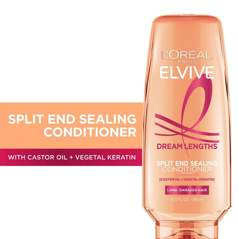 slide 2 of 8, L'Oreal Paris Elvive Dream Lengths Conditioner for Long & Damaged Hair - 13.5 fl oz, 13.5 fl oz