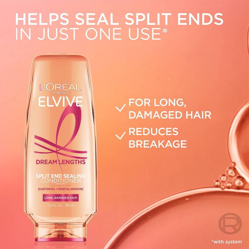 slide 4 of 8, L'Oreal Paris Elvive Dream Lengths Conditioner for Long & Damaged Hair - 13.5 fl oz, 13.5 fl oz
