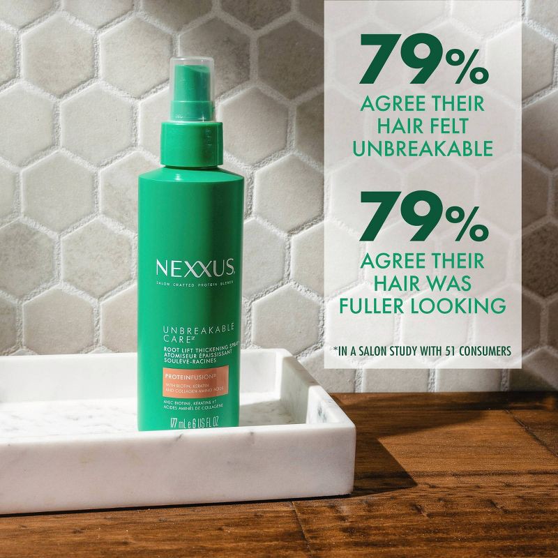 slide 10 of 12, Nexxus Unbreakable Care for Fine & Thin Hair Root Lift Biotin Thickening Spray - 6 fl oz, 6 fl oz