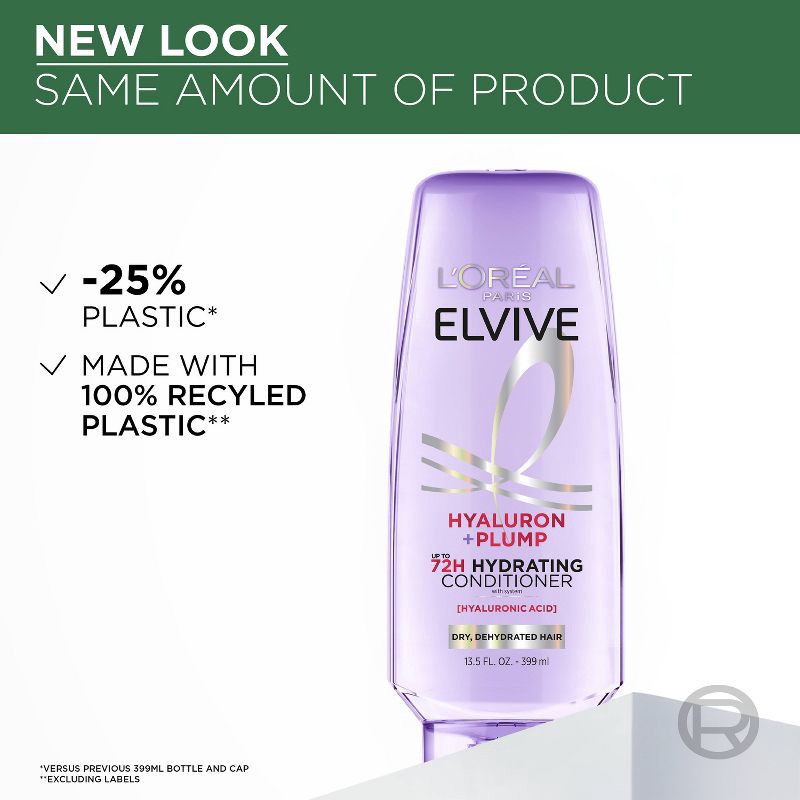 slide 9 of 11, L'Oreal Paris Elvive Hyaluron Hydrating Conditioner Paraben-Free - 13.5 fl oz, 13.5 fl oz