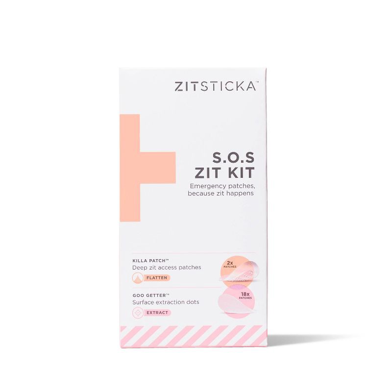 slide 1 of 7, ZitSticka S.O.S Zit Hydrocolloid Acne Pimple Patch Kit - 20ct, 20 ct