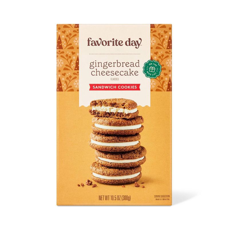 slide 1 of 4, Christmas Gingerbread Cheesecake Sandwich Cookie - 10.6oz - Favorite Day™, 10.6 oz