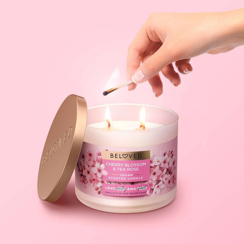 slide 3 of 4, Beloved Cherry Blossom & Tea Rose 2-Wick Candle 11.5oz, 11.5 oz