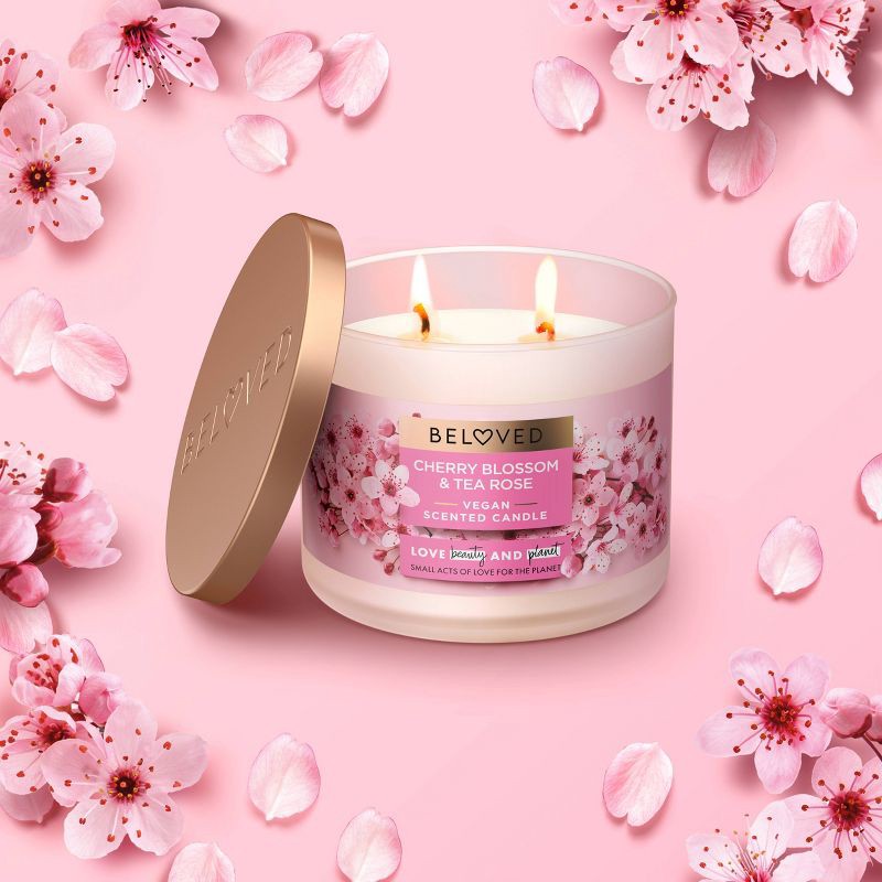 slide 4 of 4, Beloved Cherry Blossom & Tea Rose 2-Wick Candle 11.5oz, 11.5 oz