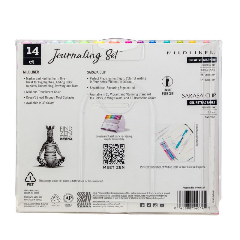 slide 6 of 6, Zebra 14ct Highlighters Journaling Set Gifting: Multicolored Mildliner Markers for Art & Stationery, 0.4mm Point, Ages 13+, 14 ct
