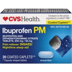 slide 1 of 1, CVS Health Ibuprofen Pm Caplets, 20 ct