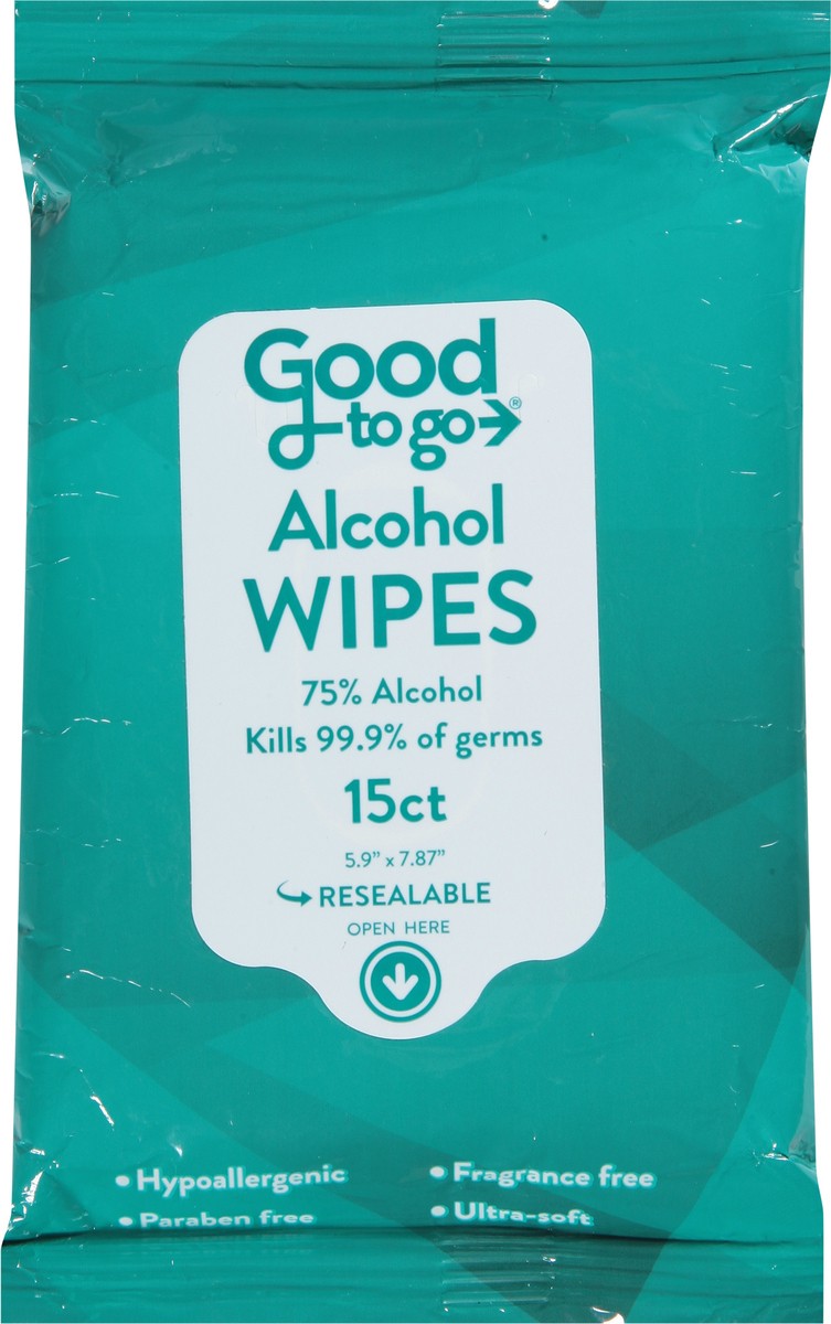 slide 4 of 9, Good to Go Alcohol Wipes 15 ea, 15 ct