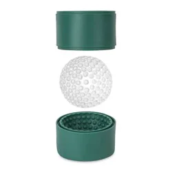 Set of 2 Golf Ball Ice Molds: Kikkerland Reusable Whiskey Ice Tray, Green, Hand Washable, 2.3 Volume Capacity
