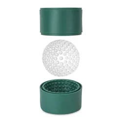 Set of 2 Golf Ball Ice Molds: Kikkerland Reusable Whiskey Ice Tray, Green, Hand Washable, 2.3 Volume Capacity