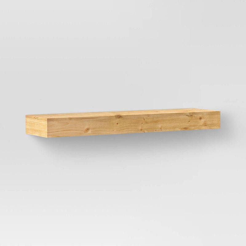 slide 1 of 4, 24" Floating Light Wood Shelf Natural - Threshold™, 1 ct