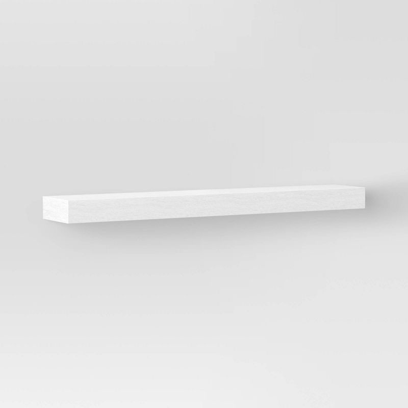 slide 1 of 3, 36" Floating Wood Shelf White - Threshold™, 1 ct