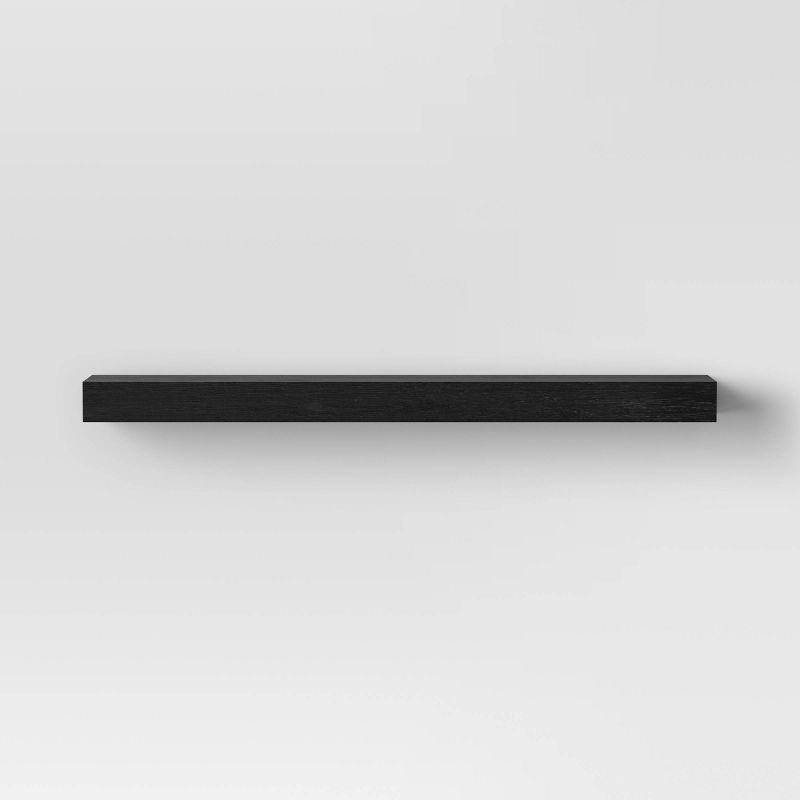 slide 3 of 3, 36" Floating Wood Shelf Black - Threshold™: Modern Storage, Wall Mount, Holds 33lbs, 33 lb