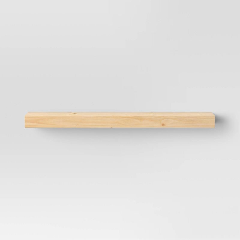 slide 3 of 3, 36" Floating Wood Shelf Natural - Threshold™, 1 ct