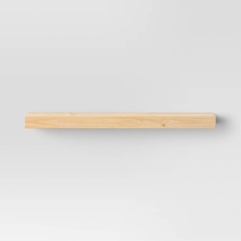 slide 3 of 3, 36" Floating Wood Shelf Natural - Threshold™: Modern Storage, Open Shelving, Wall Mount, 33lb Capacity, 33 lb