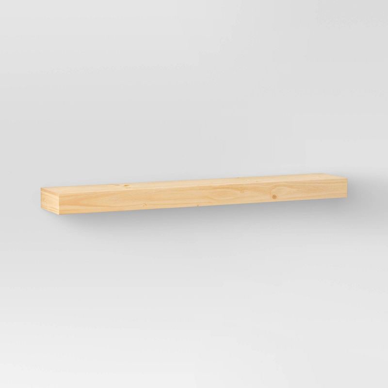 slide 1 of 3, 36" Floating Wood Shelf Natural - Threshold™, 1 ct