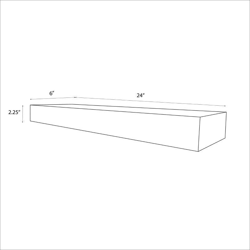 slide 4 of 4, 24" Floating Light Wood Shelf Black - Threshold™: Painted Wall-Mounted Storage, Includes Anchors & Brackets, 1 ct