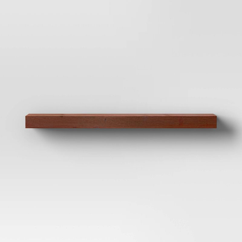 slide 3 of 4, 36" Floating Wood Shelf Walnut - Threshold™: Modern Storage, Open Shelving, 1 ct