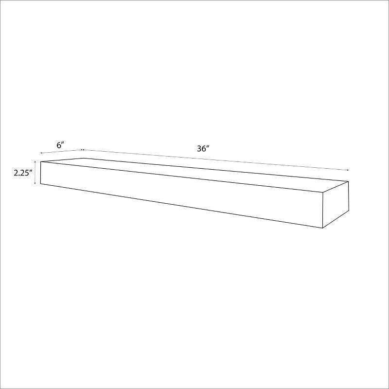 slide 4 of 4, 36" Floating Wood Shelf Walnut - Threshold™: Modern Storage, Open Shelving, 1 ct