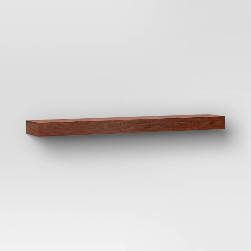 slide 1 of 4, 36" Floating Wood Shelf Walnut - Threshold™: Modern Storage, Open Shelving, 1 ct