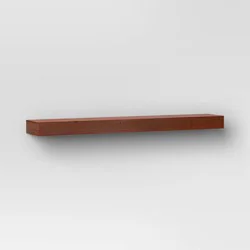 36&quot; Floating Wood Shelf Walnut - Threshold™: Modern Storage, Open Shelving