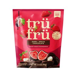 Tru Fru Freeze Dried Strawberries in Dark & White Chocolate - 3.4 oz