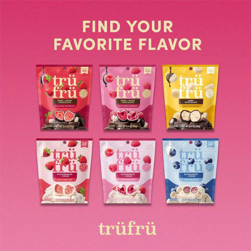 slide 7 of 7, Tru Fru Freeze Dried Raspberries in Dark & White Chocolate - 3.4 oz, 3.4 oz
