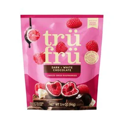 Tru Fru Freeze Dried Raspberries in Dark & White Chocolate - 3.4 oz