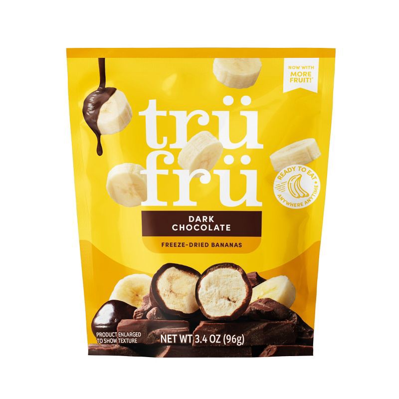 slide 1 of 9, Tru Fru Freeze Dried Bananas in Dark Chocolate - 3.4 oz, 3.4 oz