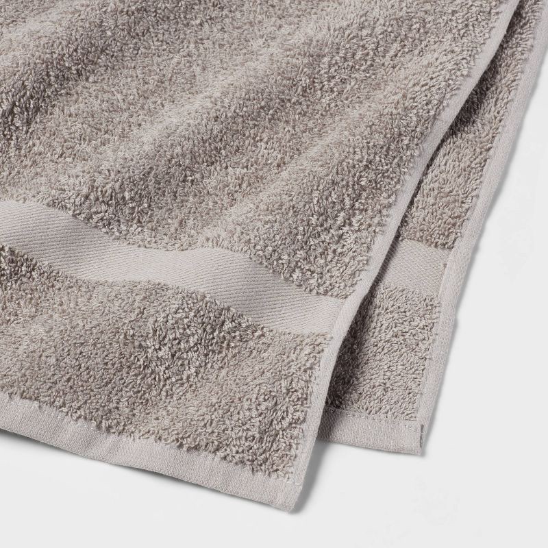 slide 3 of 4, Bath Towel Light Gray - Room Essentials™: Cotton Polyester Blend, Terry Construction, OEKO-TEX Certified, 1 ct