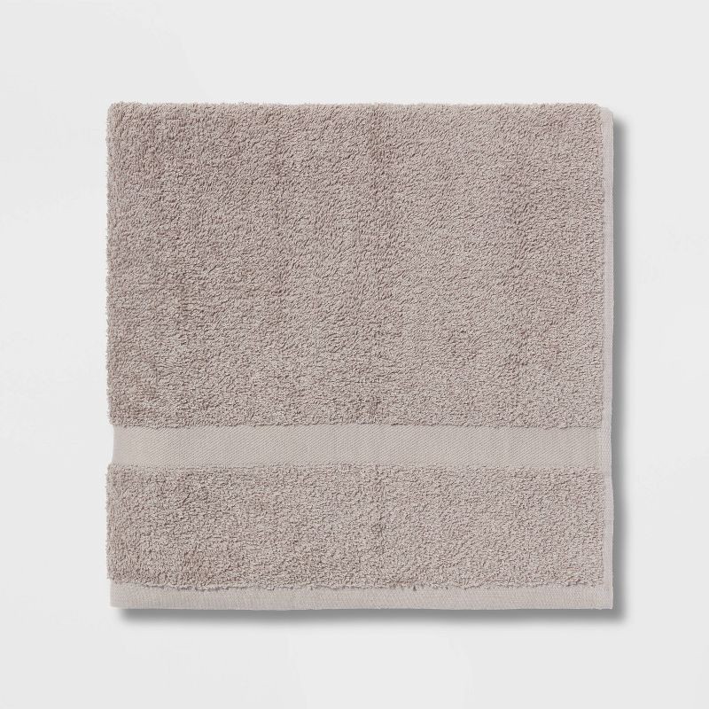 slide 1 of 4, Bath Towel Light Gray - Room Essentials™: Cotton Polyester Blend, Terry Construction, OEKO-TEX Certified, 1 ct