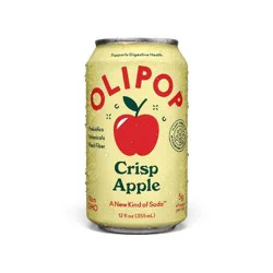 OLIPOP 9g Fiber Prebiotic Soda Crisp Apple - 12 fl oz Can
