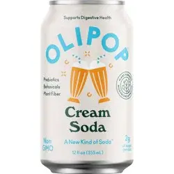 OLIPOP Cream Soda Prebiotic Soda - 12 fl oz