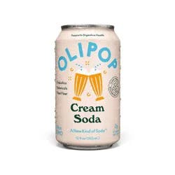 OLIPOP 9g Fiber Prebiotic Soda Cream Soda - 12 fl oz Can