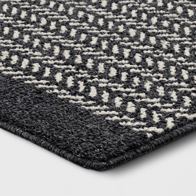 slide 3 of 4, 2'5"x3'8" Washable Herringbone Accent Rug Gray - Threshold™: Tufted, Skid-Resistant, Indoor, OEKO-TEX Certified, 1 ct
