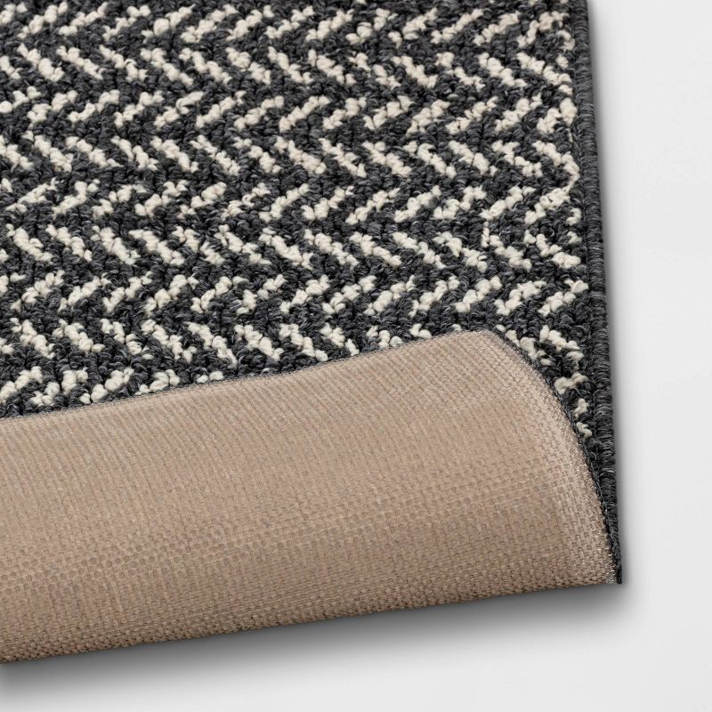 slide 4 of 4, 2'5"x3'8" Washable Herringbone Accent Rug Gray - Threshold™: Tufted, Skid-Resistant, Indoor, OEKO-TEX Certified, 1 ct
