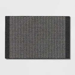 2'5"x3'8" Washable Herringbone Accent Rug Gray - Threshold™: Tufted, Skid-Resistant, Indoor, OEKO-TEX Certified