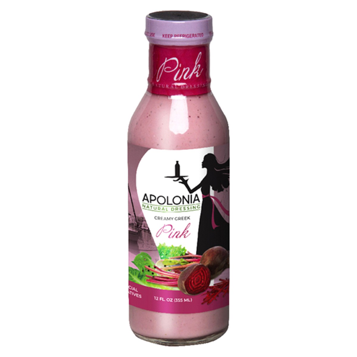 slide 1 of 1, Apolonia Greek Dressing, Pink, 355 ml, 12 fl oz, 355 ml, 12 fl oz