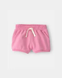Baby Girl French Terry Shorts - Pink - 12M