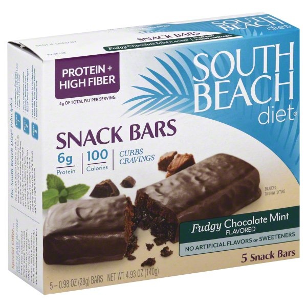 slide 1 of 1, South Beach Diet Snack Bars 5 ea, 5 ct